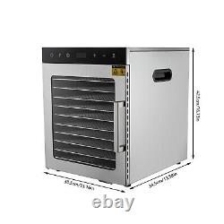10Tray Commercial Food Dehydrator Stainless Steel Fruit Meat Jerky Dryer&Timer