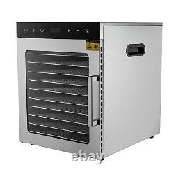10-Tray Commercial Food Dehydrator Stainless Steel Fruit Jerky Vegetable Dryer