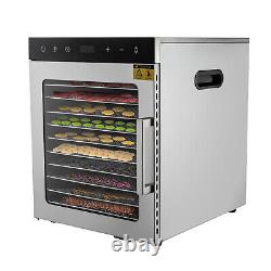 10-Tray Commercial Food Dehydrator Stainless Steel Fruit Meat Jerky Dryer&Timer