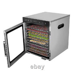 10-Tray Commercial Food Dehydrator Stainless Steel Fruit Meat Jerky Dryer&Timer