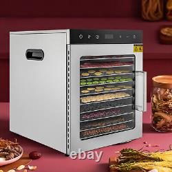 10-Tray Commercial Food Dehydrator Stainless Steel Fruit Meat Jerky Dryer&Timer