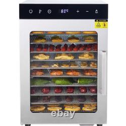 10 Trays Food Dehydrator Machine Stainless Steel 400W Jerky Fruit Drying