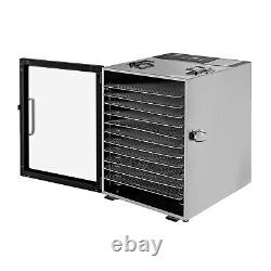 12 Tray Food Dehydrator Stainless Meats Vegetables Fruits Commercial Dryer