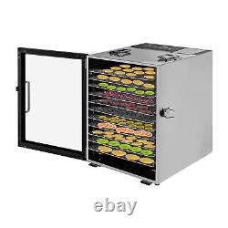 12 Tray Food Dehydrator Stainless Steel Fruit Meat Dryer with Temperature Control