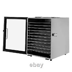 12 Tray Food Dehydrator Stainless Steel Fruit Meat Dryer with Temperature Control