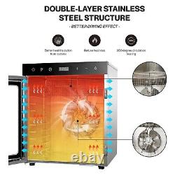 12 Trays 1000W Food Dehydrator Machine Stainless Steel Jerky Fruit Drying