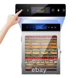 12 Trays Food Dehydrator Stainless Steel 12h Timer 800W Fruit Jerky Dryer Home
