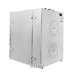 16 Tray Food Dehydrator Stainless Steel 12h Timer 1500W Fruit Jerky Dryer Home