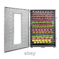 16 Tray Food Dehydrator Stainless Steel Commercial Dehydrators Dryer UPS