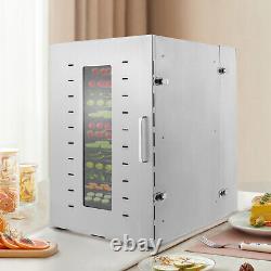 16 Tray Food Dehydrator Stainless Steel Meat Fruit Vegetable Jerky Dryer Machine