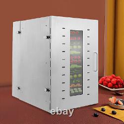 16 Tray Food Dehydrator Stainless Steel Meat Fruit Vegetable Jerky Dryer Machine