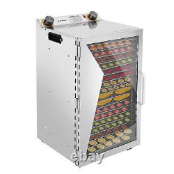 18 Trays Food Dehydrator Machine 304 Stainless Steel Adjustable Temp + Timer