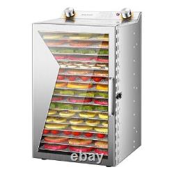 18 Trays Food Dehydrator Machine 304 Stainless Steel Adjustable Temp & Timer