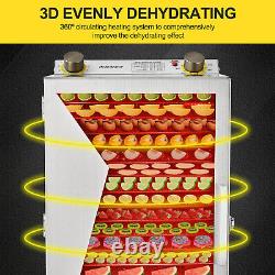 18 Trays Food Dehydrator Machine 304 Stainless Steel Adjustable Temp & Timer