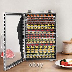 18 Trays Food Dehydrator Machine 304 Stainless Steel Adjustable Temp & Timer USA