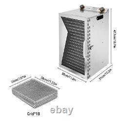 18 Trays Food Dehydrator Machine Stainless Steel 86? To 194? Beef Vegetable 600W