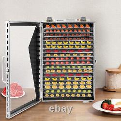 18 Trays Food Dehydrator Machine Stainless Steel with Adjustable Temp & Timer