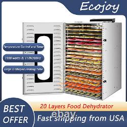 20-Tray Commercial Countertop Electric Food Dehydrator Fruit Meet Dryer Machine