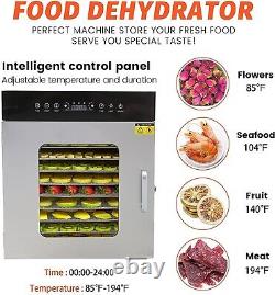 20 Tray Food Dehydrator Stainless Steel Meat Fruit Vegetable Jerky Dryer Machine