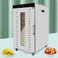 20 Tray Stainless Steel Food Dehydrator Adjustable Fruit Vegetable Food Dryer US