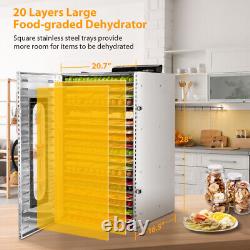 20 Trays Commercial Food Dehydrator Machine 304 Stainless Steel With Temp & Timer
