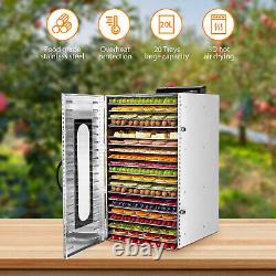 20 Trays Food Dehydrator Machine Commercial Dehydrator 1500W Jerky Fruit Drying