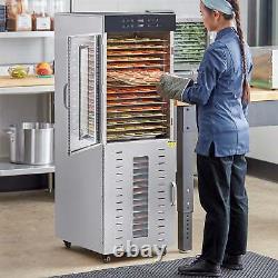 32 Tray Stainless Steel Food Dehydrator with Glass Doors 220V, 3000W