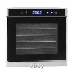 6/8 Tray Electric Food Dehydrator Stainless Steel Fruit Meat Snack Dryer WithTimer