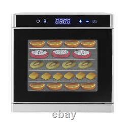 6/8 Tray Electric Food Dehydrator Stainless Steel Fruit Meat Snack Dryer WithTimer