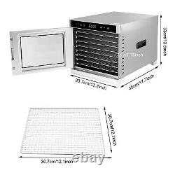 6/8-Tray Food Dehydrator Machine, Professional Stainless Steel Meat Jerky Dryer