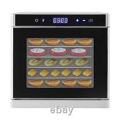 6 Tray Commercial Food Dehydrator Stainless Steel Fruits Meat Jerky Dryer 700W