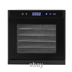 6-Tray Food Dehydrator Stainless Steel Fruit Meat Jerky Flower Dryer+Timer EU p