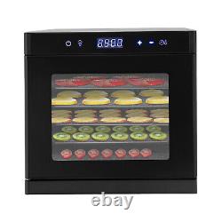 6-Tray Food Dehydrator Stainless Steel Fruit Meat Jerky Flower Dryer+Timer EU p