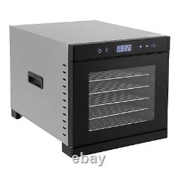 6-Tray Food Dehydrator Stainless Steel Fruit Meat Jerky Flower Dryer+Timer EU p