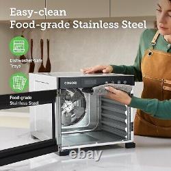 6 Trays Food Dehydrator Machine Stainless Steel 600W Jerky Fruit Drying