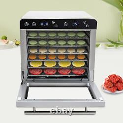 6 Trays Food Dehydrator Stainless Steel 24h Timer 700W Fruit Jerky Dryer Home