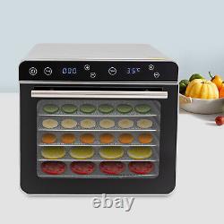6 Trays Food Dehydrator Stainless Steel 24h Timer 700W Fruit Jerky Dryer Home
