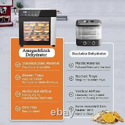 8Trays Food Dehydrator Machine Stainless Steel Jerky/Fruit/Vegetable/Herbs 600W