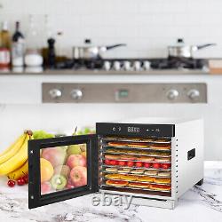 8 Tray Food Dehydrator Machine For Herb, Meat, Fruit, Vegetables, Stainless Steel