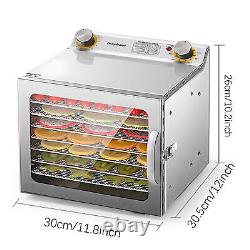 8 Trays Food Dehydrator Machine Stainless Steel 1000W Jerky Fruit Drying