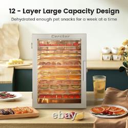 Cercker Food-Dehydrator Machine 12 Stainless Steel Trays, 800W Dehydrator for He