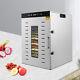 Commercial 16 Trays Food Dehydrator Fruit Preserver Stainless Steel Meat Dryer