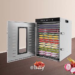 Commercial 16 Trays Food Dehydrator Fruit Preserver Stainless Steel Meat Dryer