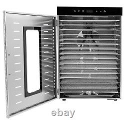 Commercial 16 Trays Food Dehydrator Fruit Preserver Stainless Steel Meat Dryer