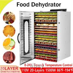 Commercial Dehydrator Machine 20-Tray Food Dehydrator for Jerky Fruit Meat Herbs