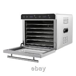 Commercial Electric Countertop Food Dehydrator 6 Stainless Steel Trays Dehydrato