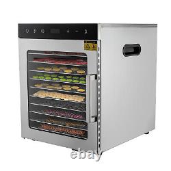 Commercial Food Dehydrator 10-Tray Stainless Steel Fruit Meat Jerky Dryer &Timer