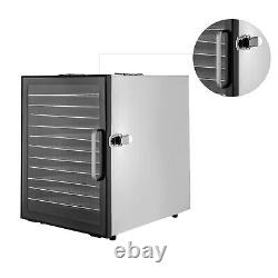 Commercial Food Dehydrator 12 Tray Stainless Steel Fruit Meat Jerky Dryer Timer