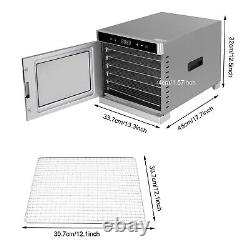 Commercial Food Dehydrator 6/8-Tray Stainless Steel Fruit Meat Jerky Dryer&Timer