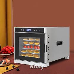 Commercial Food Dehydrator 6-Tray Stainless Steel Fruit Meat Jerky Dryer 700W